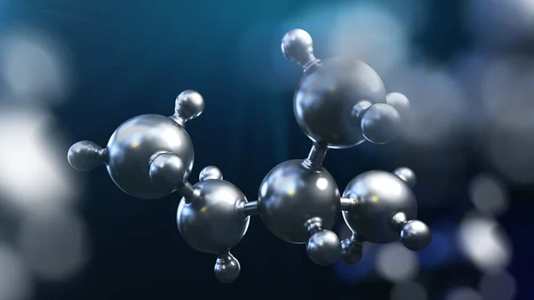 3D illustration of abstract silver metal molecule background — Stock Photo, Image