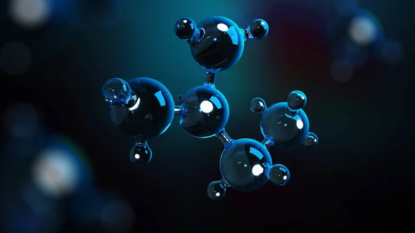 Moléculas de ilustração 3D. Atoms bacgkround. Antecedentes. Estrutura molecular a nível atómico . — Fotografia de Stock