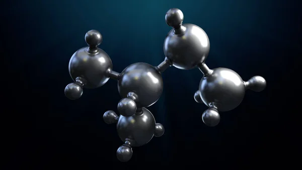 3D illustration of abstract silver metal molecule background — Stock Photo, Image