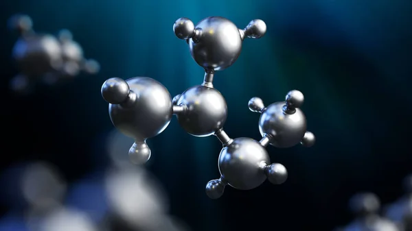 3D иллюстрация абстрактного фона молекулы серебра . — стоковое фото