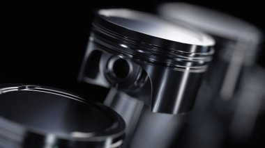 Teknoloji arka planında motor pistonları. 3d illüstrasyon