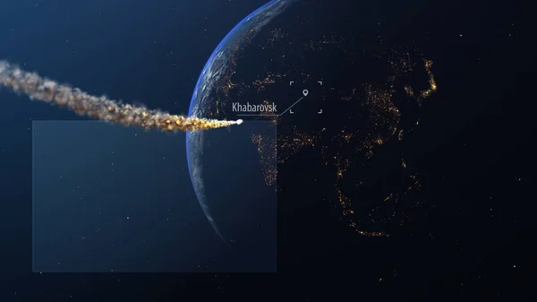 Asteroid och jord Royaltyfria Stockfoton