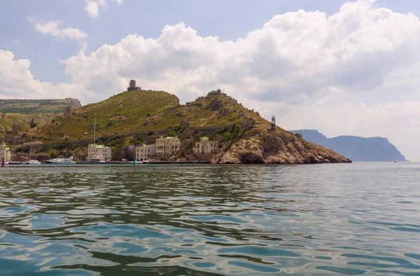 Uitzicht Vanaf Boot Balaclava Baai Bergen Eromheen Westelijke Krim — Stockfoto