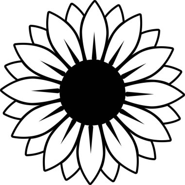 Free Sunflower Svg Black And White SVG PNG EPS DXF File