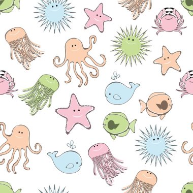 Parlak deniz hayvanları ile Seamless modeli 