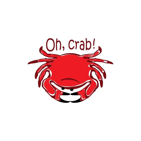 Funny Red Crab Printing Clothes Vector Illustration — Stock Vector
