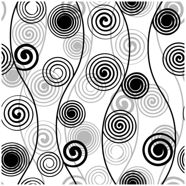 Motif monochrome sans couture avec ornement en spirale — Image vectorielle