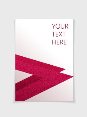 Modern kırmızı geometrik öğelerle broşür. Kapak sayfası tasarım şablonu A4 boyutunda, vektör. Kitapçık, broşür, kitap, dergi, belge şablonu, davetiye, el ilanı için kullanabilirsiniz.