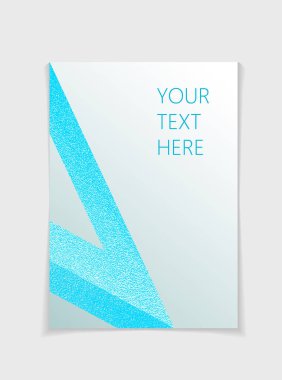 Modern mavi geometrik öğelerle broşür. Kapak sayfası tasarım şablonu A4 boyutunda, vektör. Kitapçık, broşür, kitap, dergi, belge şablonu, davetiye, el ilanı için kullanabilirsiniz.