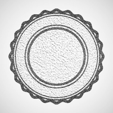 Vektör çizim. Siyah lastik damga. Doku. Metin için yer ile soyut boş damga.