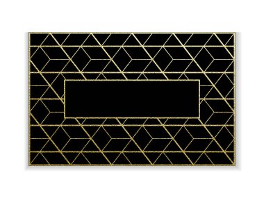 Altın kartvizit şablonu veya hediye kartları. Altın glitter etkisi. Lüks vektör çizim. Metin için yer