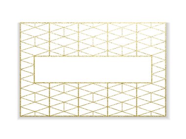 Altın kartvizit şablonu veya hediye kartları. Altın glitter etkisi. Lüks vektör çizim. Metin için yer