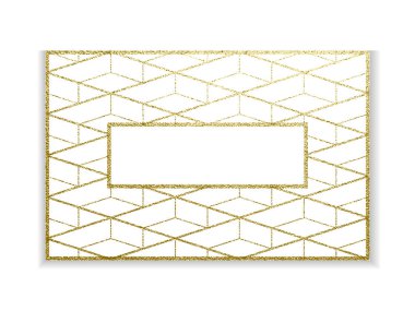 Altın kartvizit şablonu veya hediye kartları. Altın glitter etkisi. Lüks vektör çizim. Metin için yer .