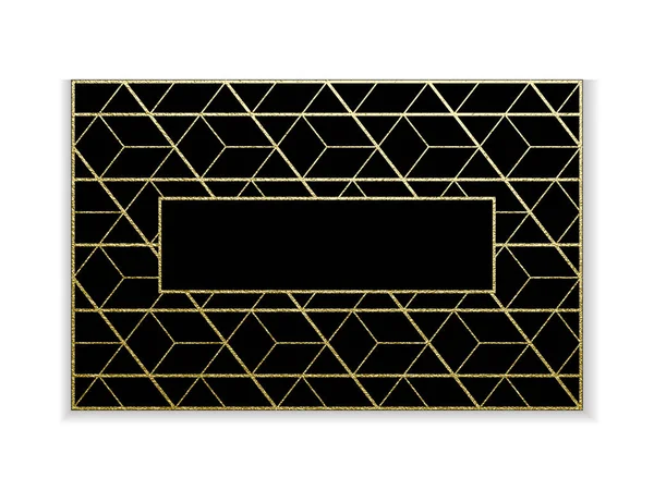 Altın kartvizit şablonu veya hediye kartları. Altın glitter etkisi. Lüks vektör çizim. Metin için yer