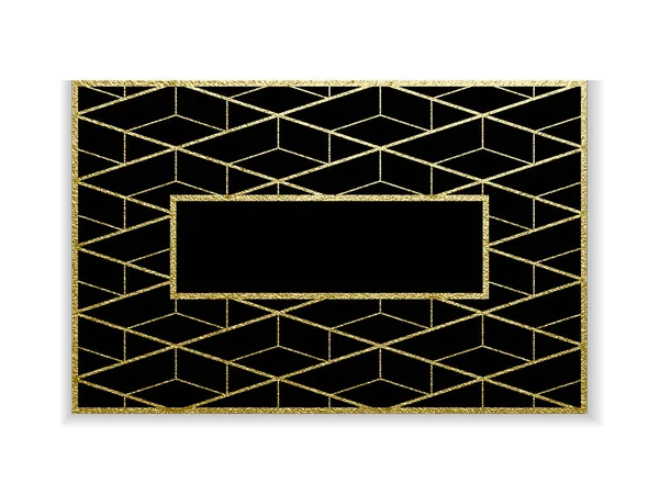 Altın kartvizit şablonu veya hediye kartları. Altın glitter etkisi. Lüks vektör çizim. Metin için yer