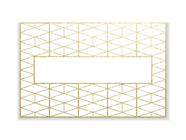 Altın kartvizit şablonu veya hediye kartları. Altın glitter etkisi. Lüks vektör çizim. Metin için yer