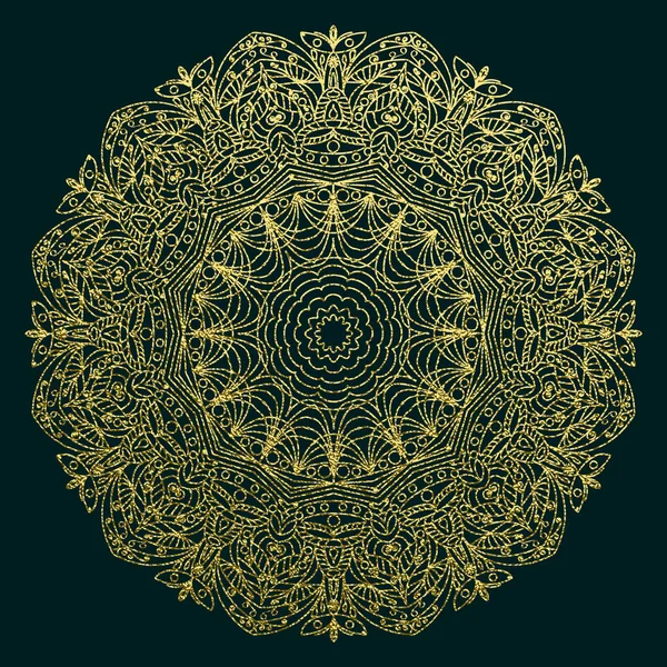 Mandala Decorativo Ilustración Vectorial Oro Dibujo Del Esquema Elemento Arte — Archivo Imágenes Vectoriales