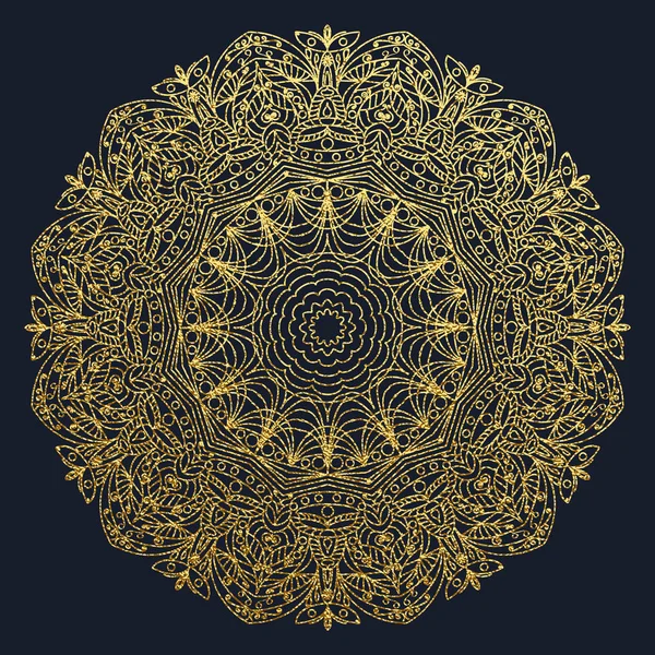 Mandala Decorativa Ilustração Vetor Ouro Desenho Esboço Elemento Arte Linha — Vetor de Stock