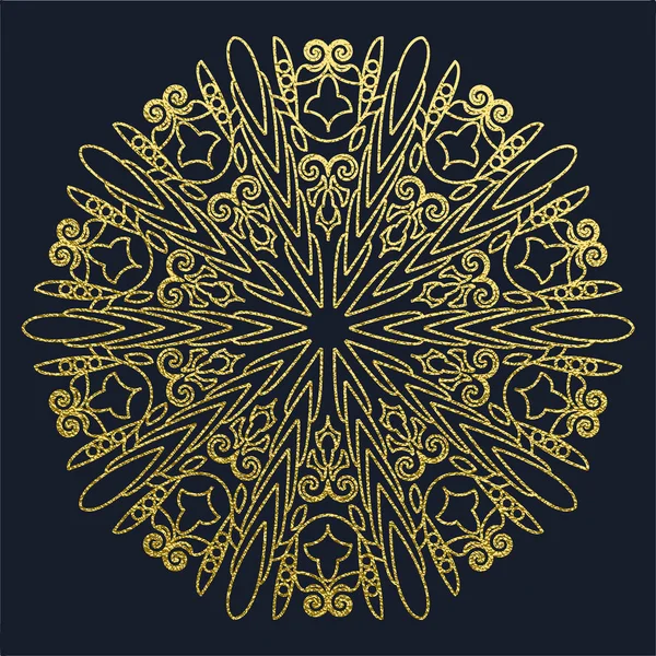 Mandala Decorativo Ilustración Vectorial Oro Dibujo Del Esquema Elemento Arte — Archivo Imágenes Vectoriales