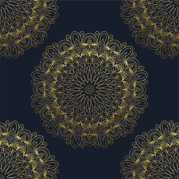 Dekoratív Mandala Arany Vektoros Illusztráció Vázlatos Rajza Díszes Line Art — Stock Vector