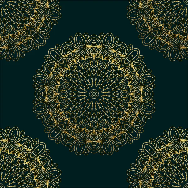 Mandala Decorativo Ilustración Vectorial Oro Dibujo Del Esquema Elemento Arte — Archivo Imágenes Vectoriales