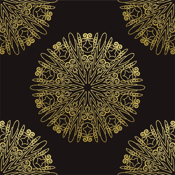 Dekoratif mandala. Altın vektör çizim. Anahat çizme. Süslü line sanat öğesi. Düğün davetiyeleri, tebrik kartları için süs çiçek desenli.