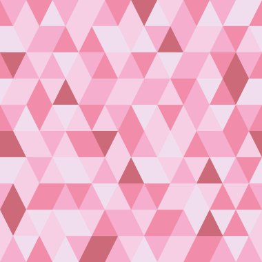 Sorunsuz pembe soyut üçgenler desen. Geometrik şekiller Retro arka plan. Parlak modern mozaik zemin. Vintage üçgen süsleme. Yaratıcı kapak, dekoratif desen. Vektör çizim.