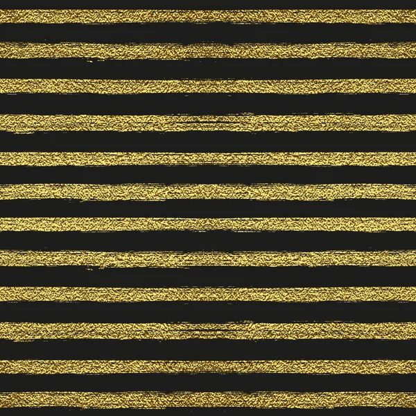 Seamless Modern Vector Pattern Horisontal Gold Stripes Festive Background Greeting — Stock Vector