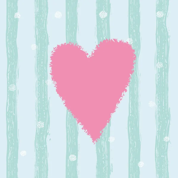 Pink Heart Seamless Pattern Hand Drawn Stripes Wrapping Wallpaper Textile — Stock Vector