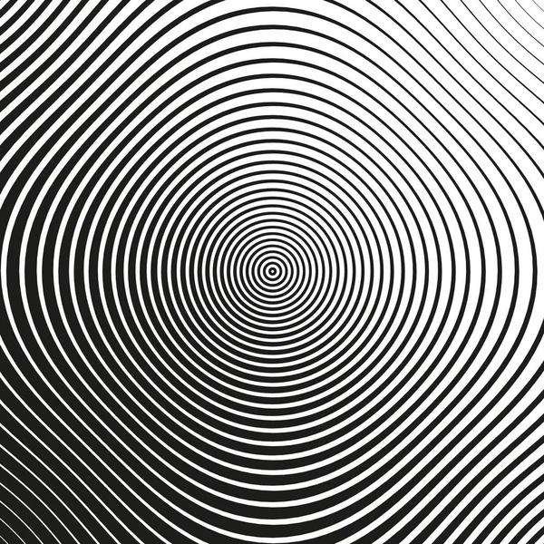 Noir Blanc Abstrait Moderne Cercles Concentriques Texture Motif Fond Illustration — Image vectorielle