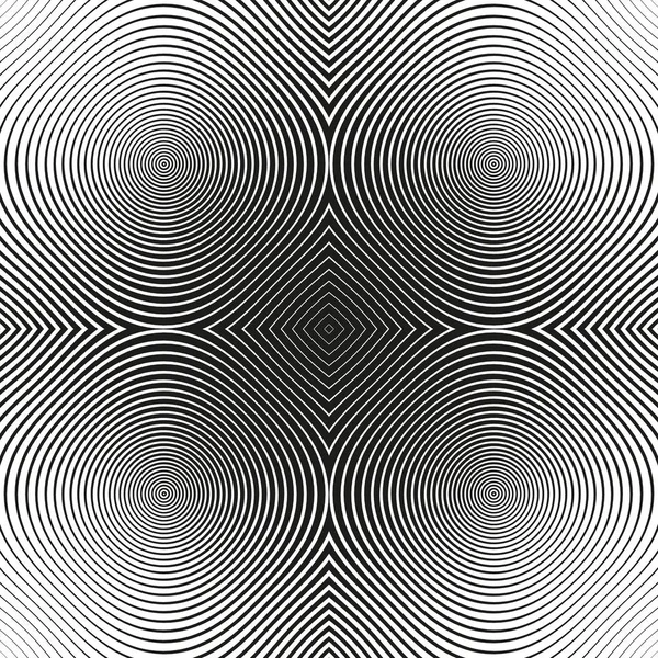 Noir Blanc Abstrait Moderne Texture Cercles Concentriques Fond Abstrait Rayures — Image vectorielle