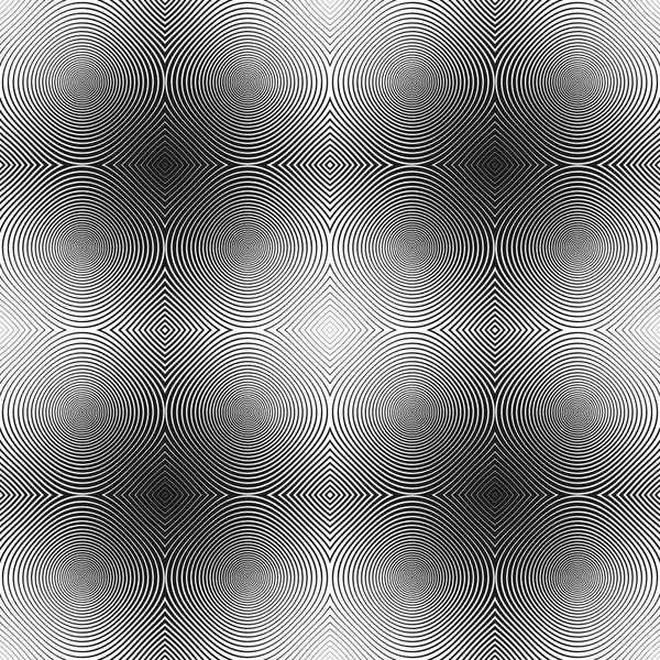 Noir Blanc Abstrait Moderne Texture Cercles Concentriques Fond Abstrait Rayures — Image vectorielle