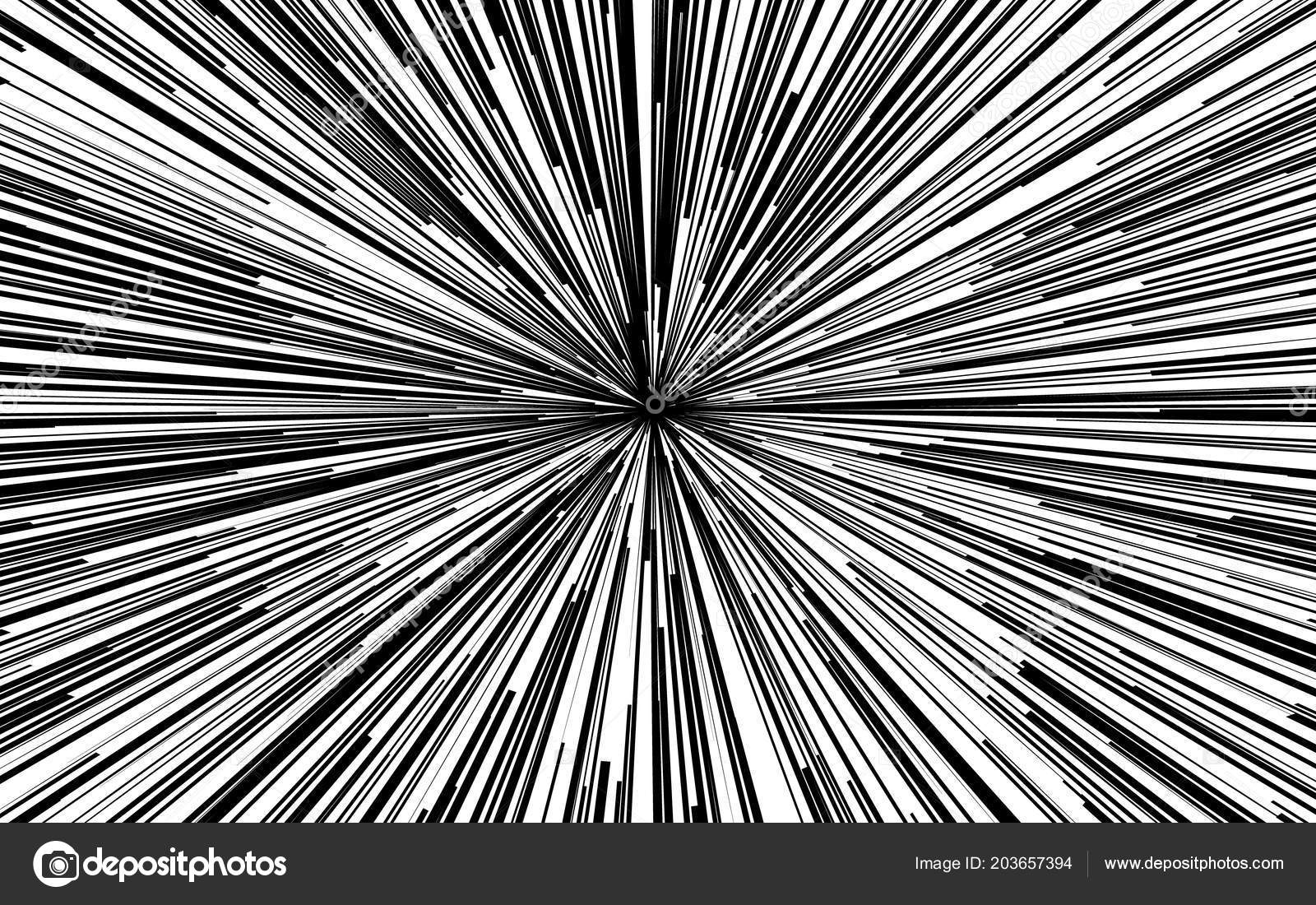 Light Rays Comic Book Black White Radial Lines Background