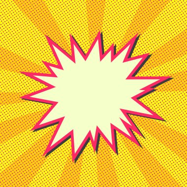 Patlama vektör çizim. Retro pop sanat konuşma balonu noktalı. Çizgi roman mücadele kart süper kahraman eylem çerçeve arka plan kaşe.