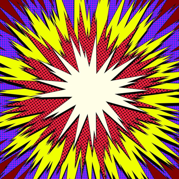 Explosionsvektor Illustration Retro Pop Konst Tal Bubbla Med Prickar Serietidningsstämpel — Stock vektor