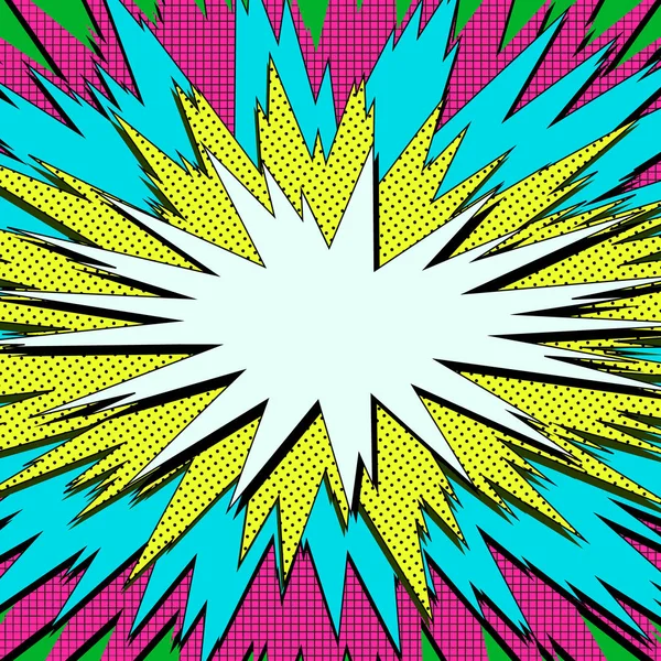 Explosionsvektor Illustration Retro Pop Konst Tal Bubbla Med Prickar Serietidningsstämpel — Stock vektor