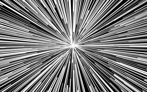 Rayons Lumineux Noir Blanc Lignes Radiales Fond Tampon Combat Rectangulaire — Image vectorielle