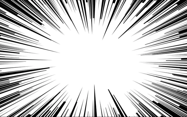 Световые Лучи Комикс Черно Белые Радиальные Линии Фона Прямоугольный Боевой — стоковый вектор