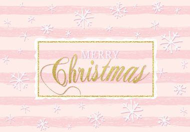 Mutlu Noeller tasarım yazı pırıltılı altın. Vektör çizim. Düşen kar öğesi için tebrik kartları, posterler.