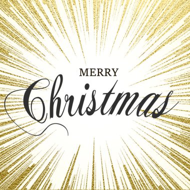 Mutlu Noeller tasarım yazı pırıltılı altın. Patlama vektör çizim. Güneş ışını veya pırıltılar öğeyle yıldız patlaması. Tebrik kartları, posterler için öğe. Altın kızdırma parlak.