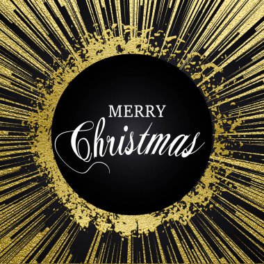 Mutlu Noeller tasarım yazı pırıltılı altın. Vektör çizim. Öğe için tebrik kartları, posterler.