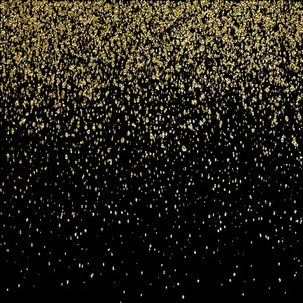 Gold glitter sparkles on black background. Gold illustration for card, vip, exclusive, certificate, gift, luxury, privilege voucher store present shopping