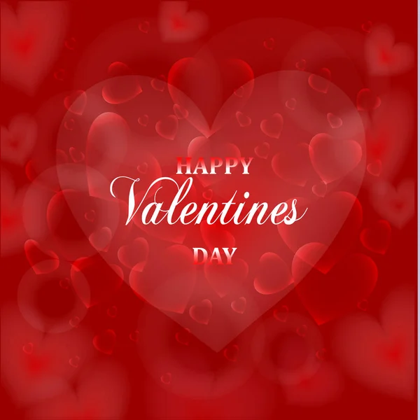 Поздравительная Открытка Красном Фоне День Святого Валентина Сердцем — стоковый вектор