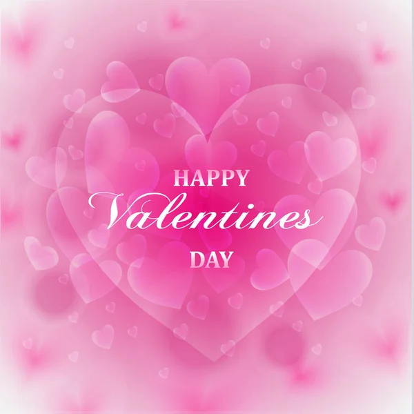 Szczęśliwych Walentynek Życzeniami Różowym Tle Serca — Wektor stockowy