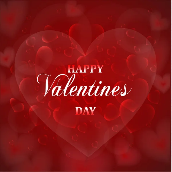Szczęśliwy Valentine Day Greeting Card Czerwonym Tle Serca — Wektor stockowy