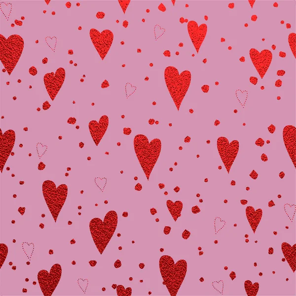 Confetti Corazones Sobre Fondo Rosa Corazón Para Día San Valentín — Archivo Imágenes Vectoriales