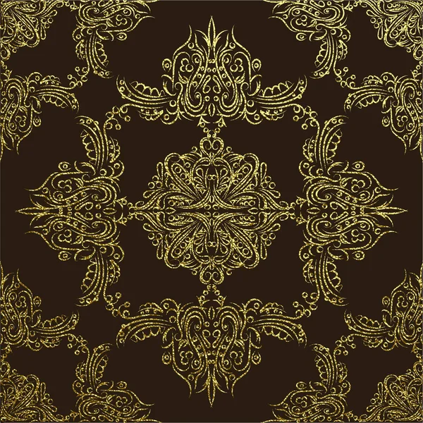 Dekoratives Mandala Goldene Vektor Illustration Kunstvolle Linienführung Gold Ornamentales Blumenmuster — Stockvektor