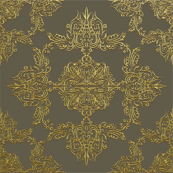 Dekorativa Mandala Gyllene Vektorillustration Utsmyckade Line Art Element Guld Prydnads — Stock vektor
