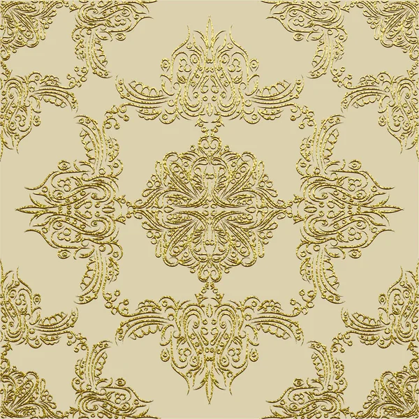 Dekoratives Mandala Goldene Vektor Illustration Kunstvolle Linienführung Gold Ornamentales Blumenmuster — Stockvektor