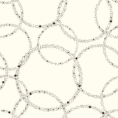 Siyah ve beyaz seamless modeli. Daireler ve noktalar ile soyut modern doku. Vektör çizim.